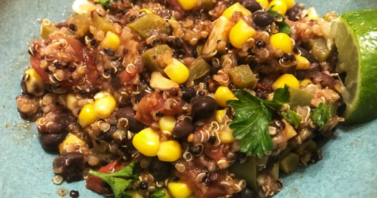 Mexican Black Bean Quinoa Casserole {Freezer Meal}