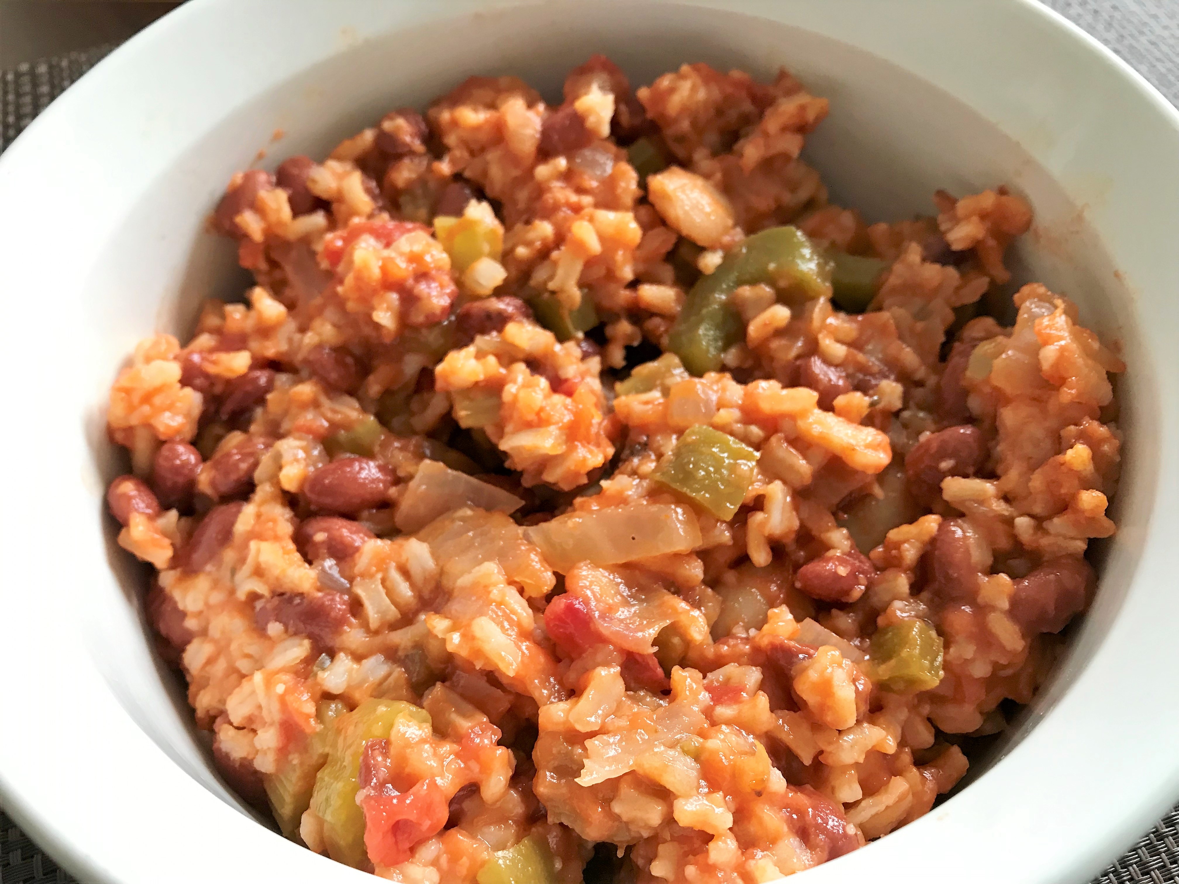 Vegetarian jambalaya freezer meal